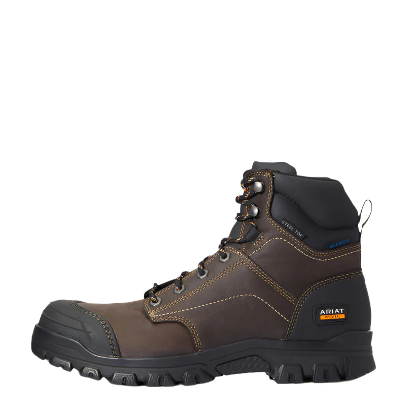 Men's Ariat Treadfast Dark Brown Waterproof Steel Toe Work Boots 10034673 - Image 3