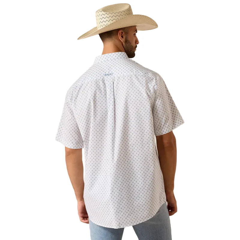Men's Ariat White Medallion Print Tenzin Classic Fit Shirt 10071733 - Image 2