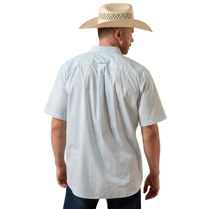 Men's Ariat White Multi Geo Print Wrinkle Free Welsh Classic Fit Shirt 10073700 - Image 2