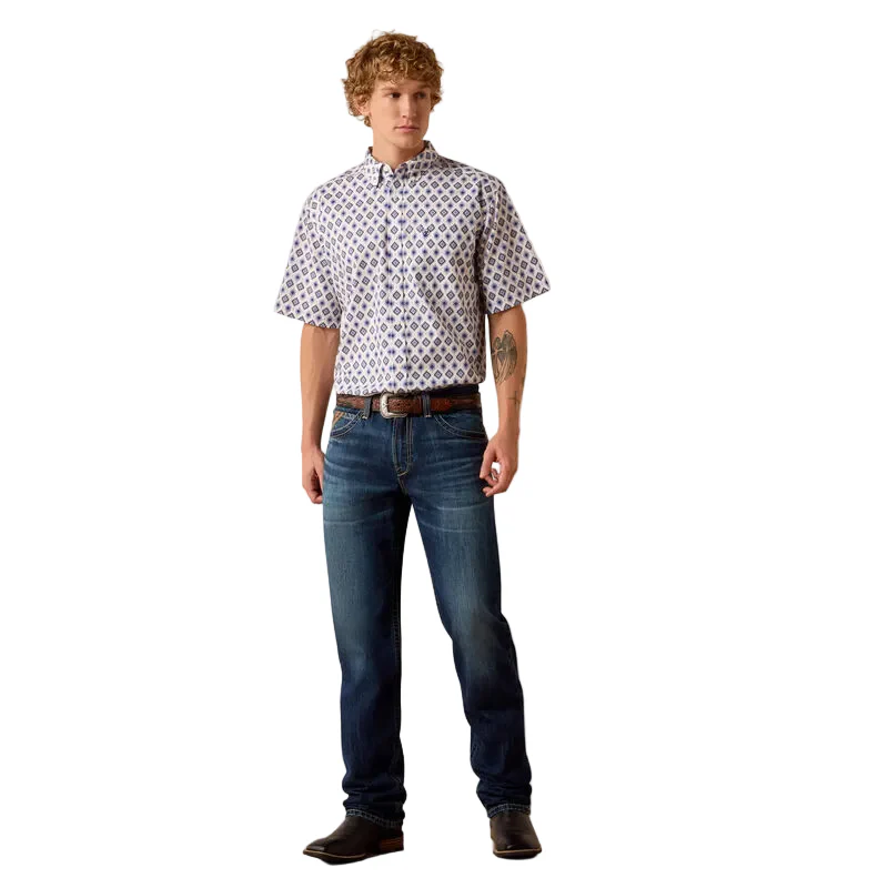 Men's Ariat White Multi Southwest Print Baxter Classic Fit Shirt 10073527 - Image 3