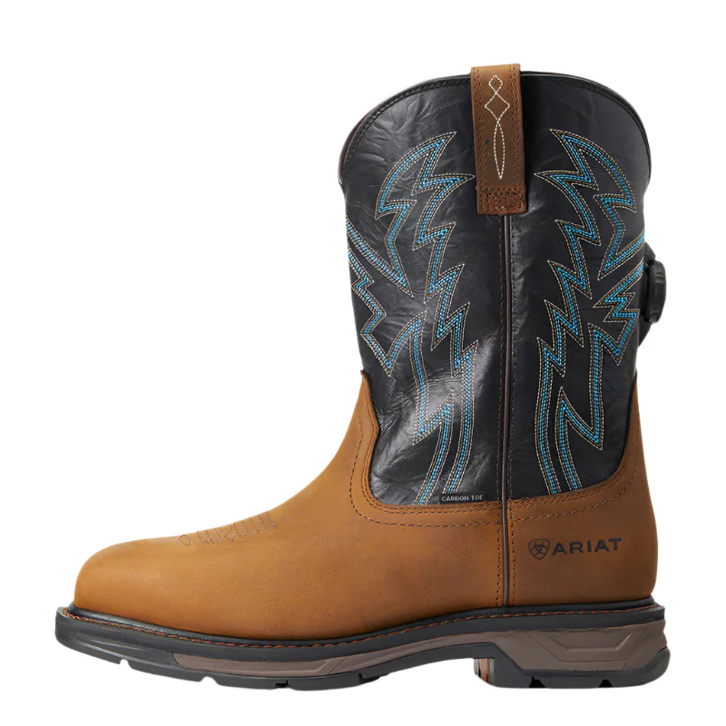 Men's Ariat WorkHog XT Tan BOA Square Carbon Toe Work Boots 10038923 - Image 3