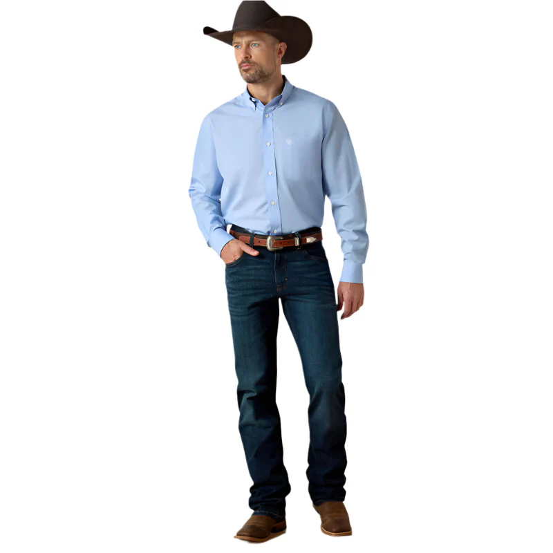 Men's Ariat Wrinkle Free Solid Classic Fit Shirt 10020329 - Image 3
