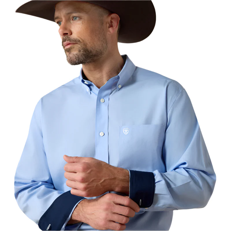 Men's Ariat Wrinkle Free Solid Classic Fit Shirt 10020329 - Image 4