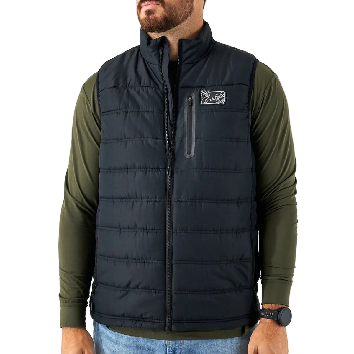 Men's Burlebo Black Puffer Vest PV-BLK