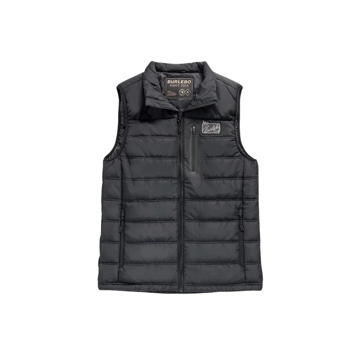 Men's Burlebo Black Puffer Vest PV-BLK - Image 3