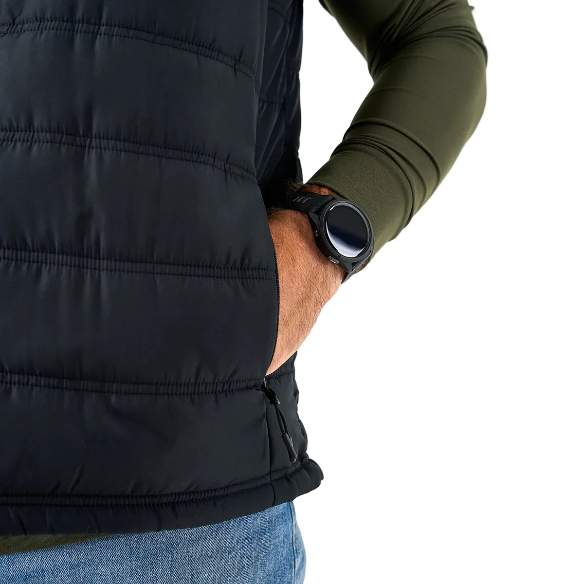 Men's Burlebo Black Puffer Vest PV-BLK - Image 5