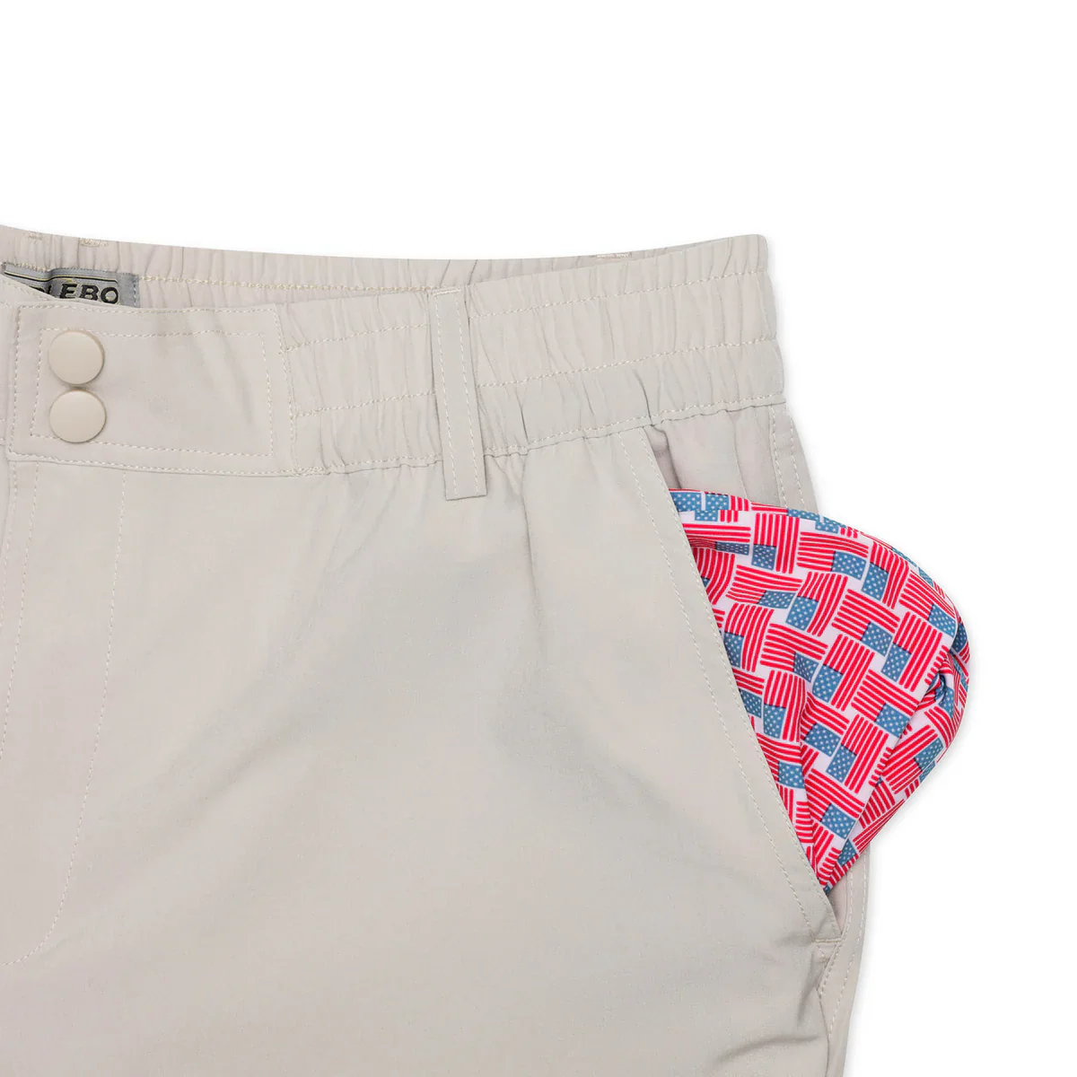 Men's Burlebo Everyday Short - Light Khaki - American Flag Pocket ES-LK-AF - Image 5