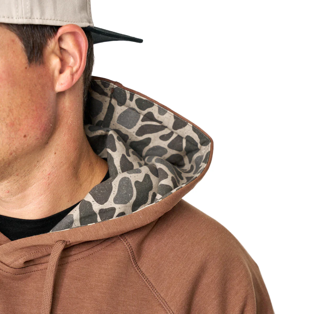 Men's Burlebo Heather Brown Fleece Hoodie FH-HBRN-CDCH - Image 3