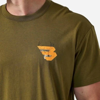 Men's Burlebo Hunter Green Deer Flying B Logo Short Sleeve Tee SST-DRFB-HNTG - Image 3