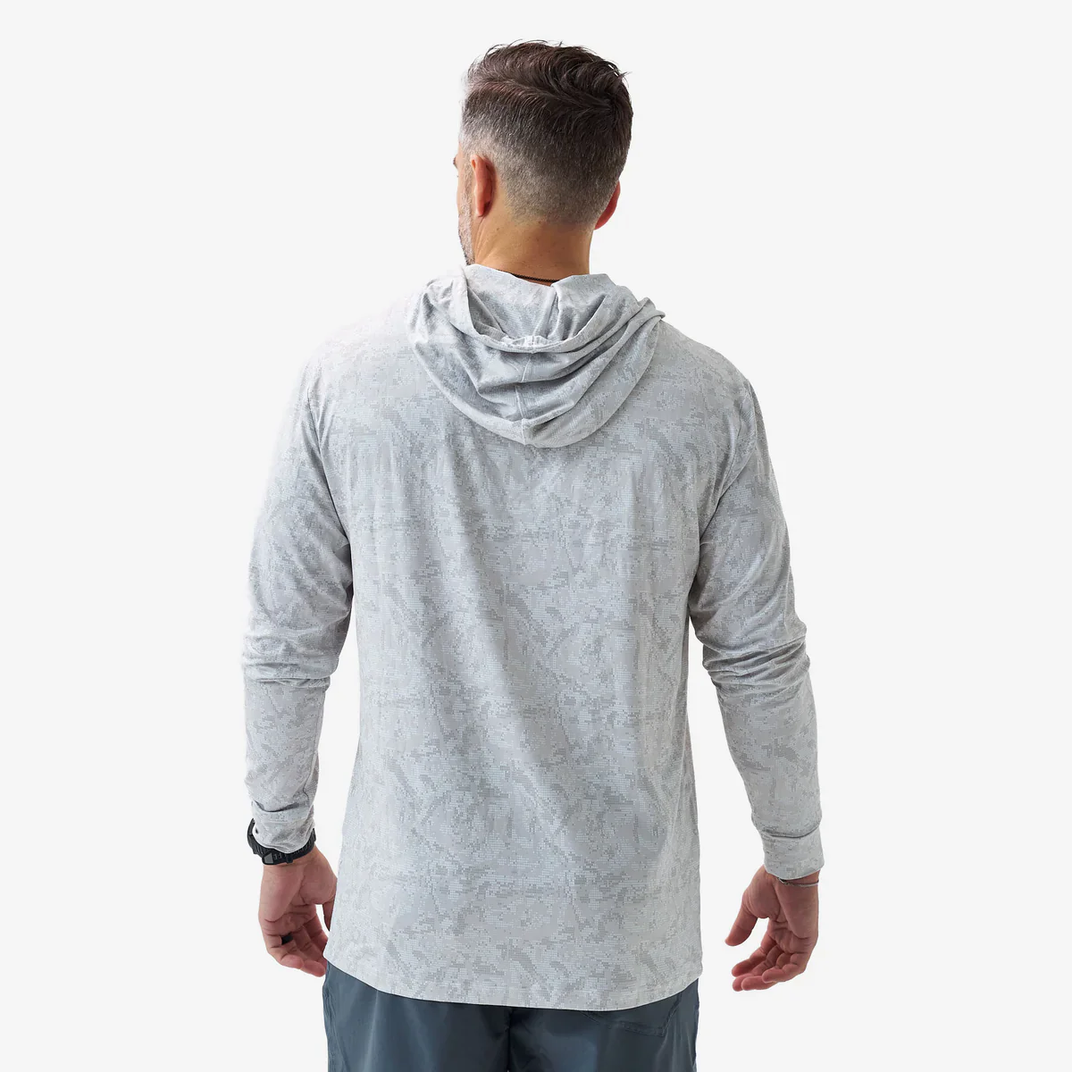 Men's Burlebo Ivory Digi Camo Performance Hoodie PH-DIGC-IVR - Image 2