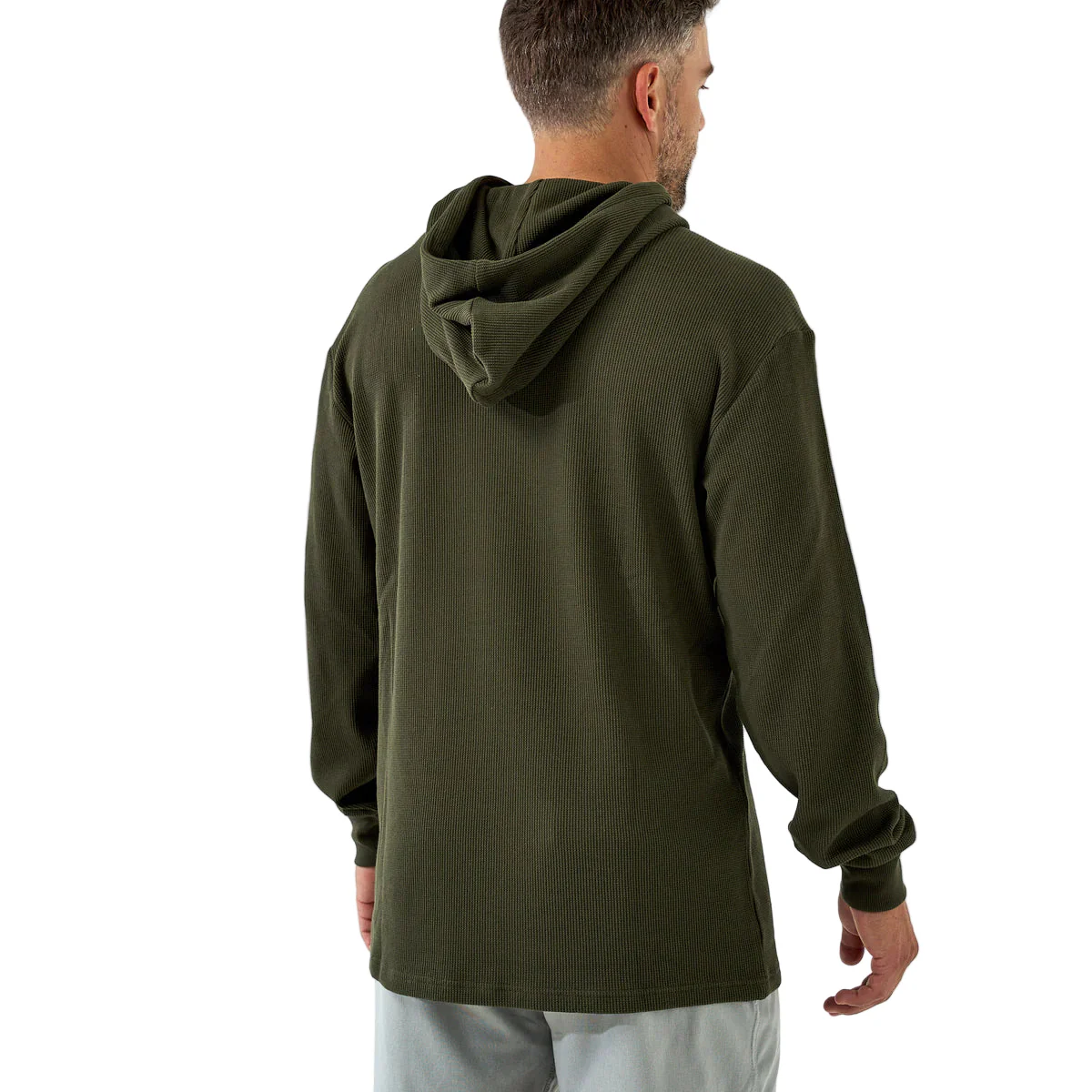 Men's Burlebo Mallard Green Thermal Hoodie TH-MG - Image 2