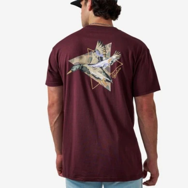 Men's Burlebo Maroon Pintail Triangle Short Sleeve Tee SST-PTRI-MAR