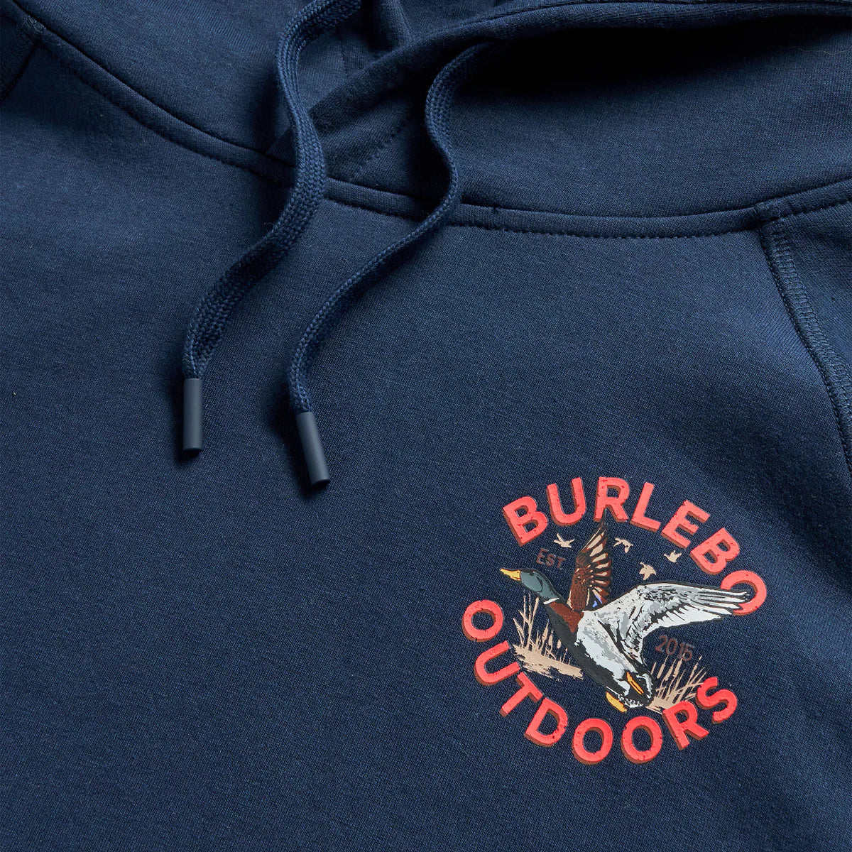 Men's Burlebo Navy Old School Duck Hunt Fleece Hoodie FH-OSDK-NVY - Image 5