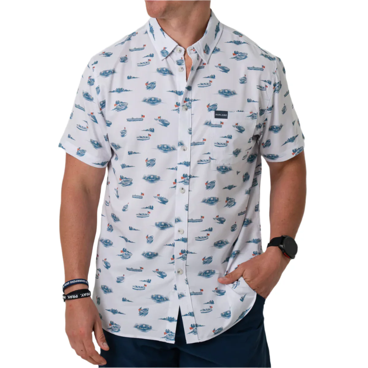 Men's Burlebo Performance Button Up - Lake Weekend PBU-LKWK