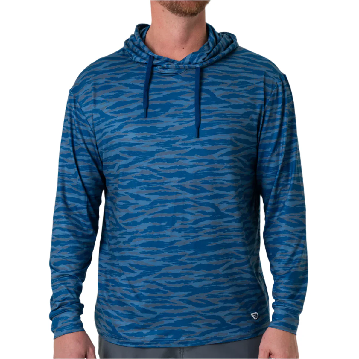 Men's Burlebo Performance Hoodie - Navy Tiger Stripe Camo PH-TSC-NVY - Image 3