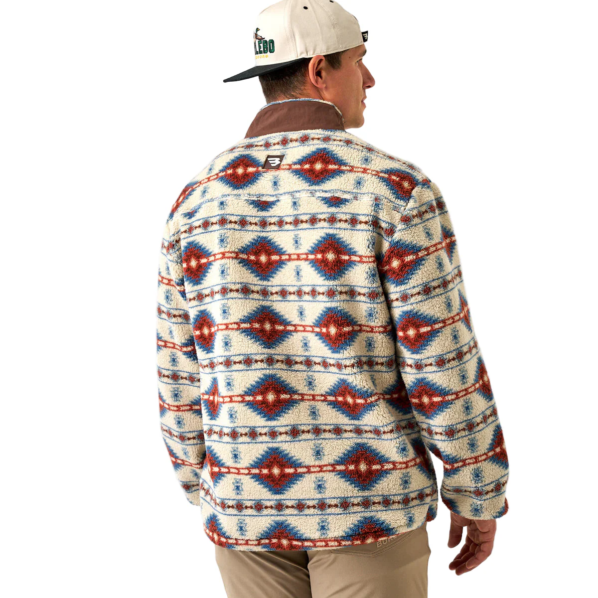 Men's Burlebo Quarter Zip Arizona Aztec Mountain Fleece Sherpa AAZQZ - Image 2