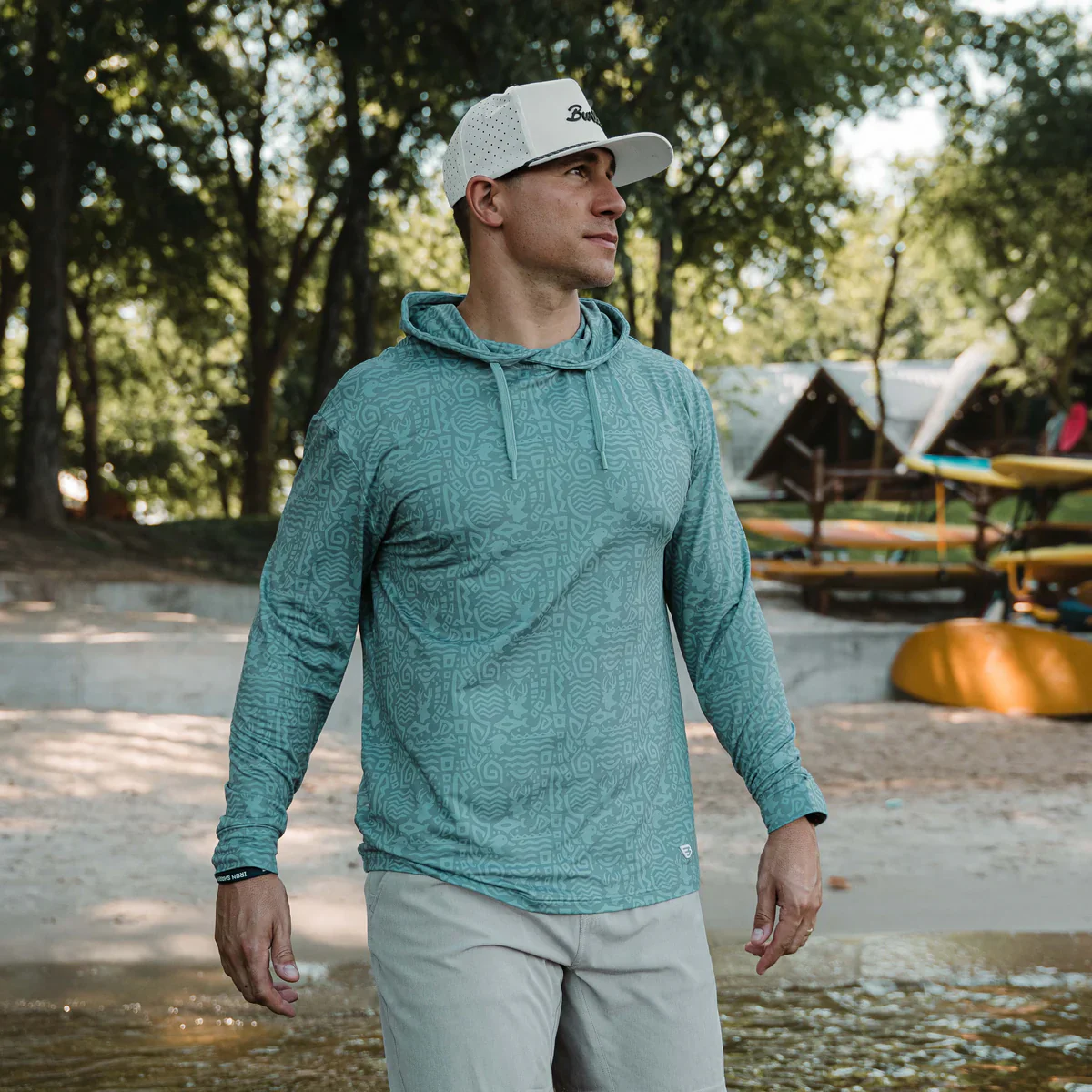 Men's Burlebo Sage Mayan Outdoors Performance Hoodie PH-MO-SGE - Image 6