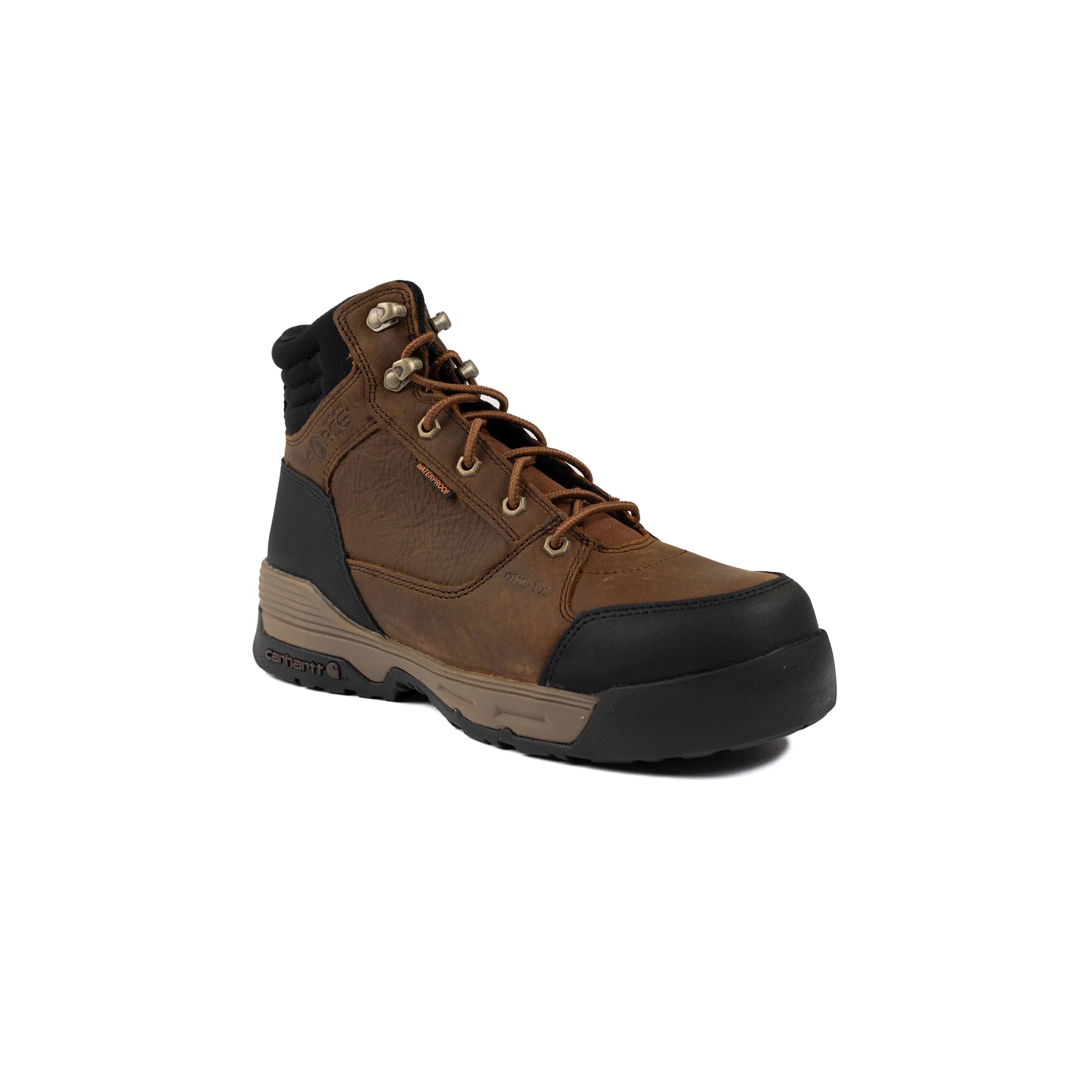 Men's Carhartt Force HD Waterproof Brown Composite Toe Work Boots FX6303 - Image 2