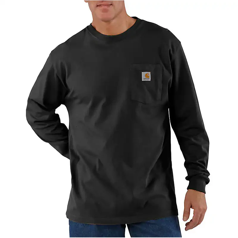 Men's Carhartt Loose Fit Long Sleeve Pocket Shirt - Black K126-BLK