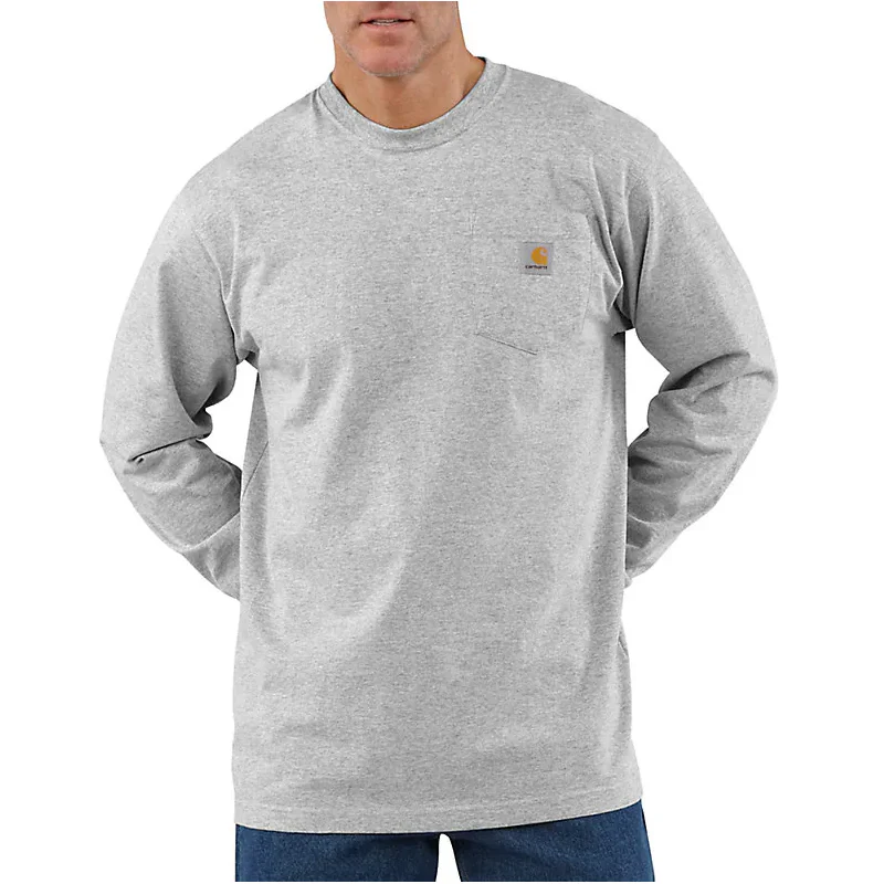 Men's Carhartt Loose Fit Long Sleeve Pocket Shirt - Heather Grey K126-HGY