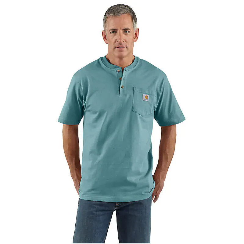 Men's Carhartt Loose Fit Short Sleeve Pocket Henley T-shirt  K84-HL1