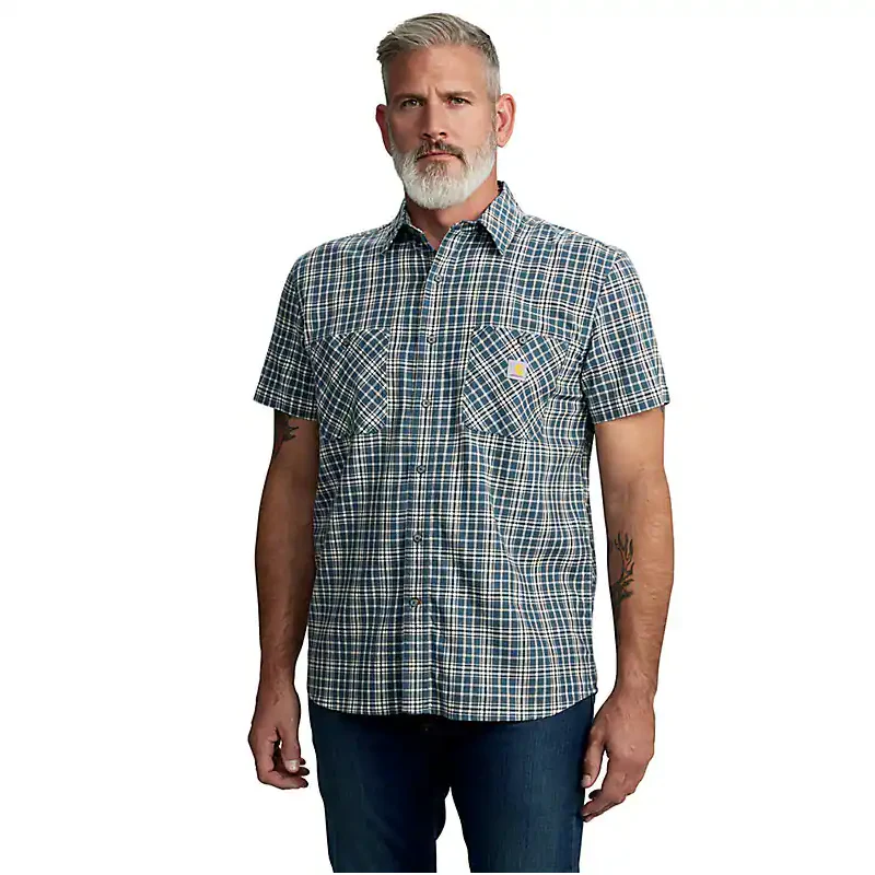 Men's Carhartt Relaxed Fit Short Sleeve Plaid Shirt 106745-HK8