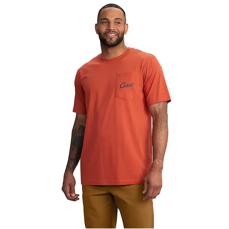 Men's Carhartt Relaxed Fit Short Sleeve Pocket Camp Graphic T-shirt 106777-RB5 - Image 2