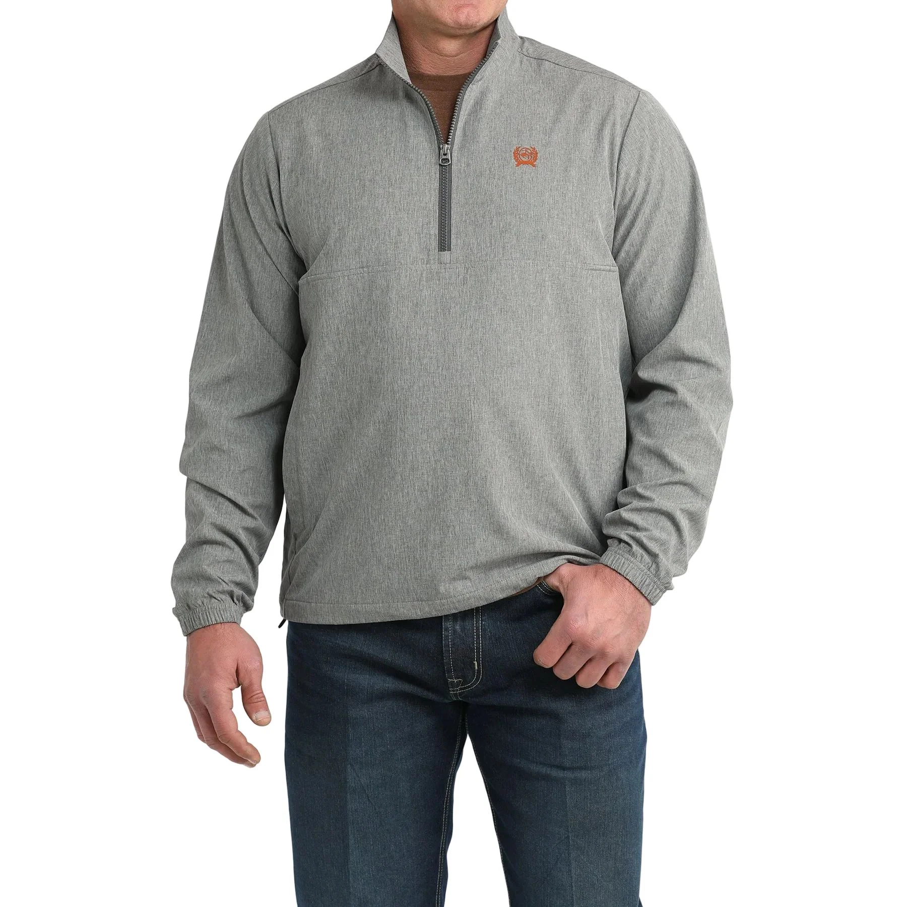 Men's Cinch 1/2 Zip Gray Windbreaker Pullover MWJ1935001 - Image 5