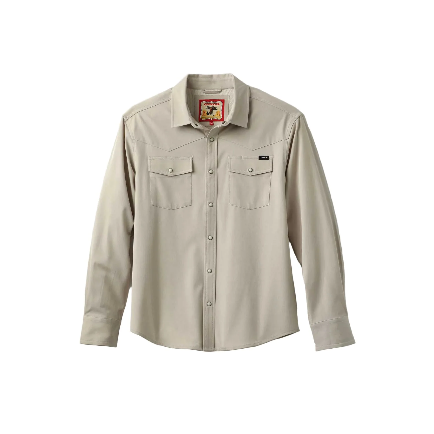 Men's Cinch Arenaflex Long Sleeve Western Tan Camp Shirt MTW1403008 - Image 3
