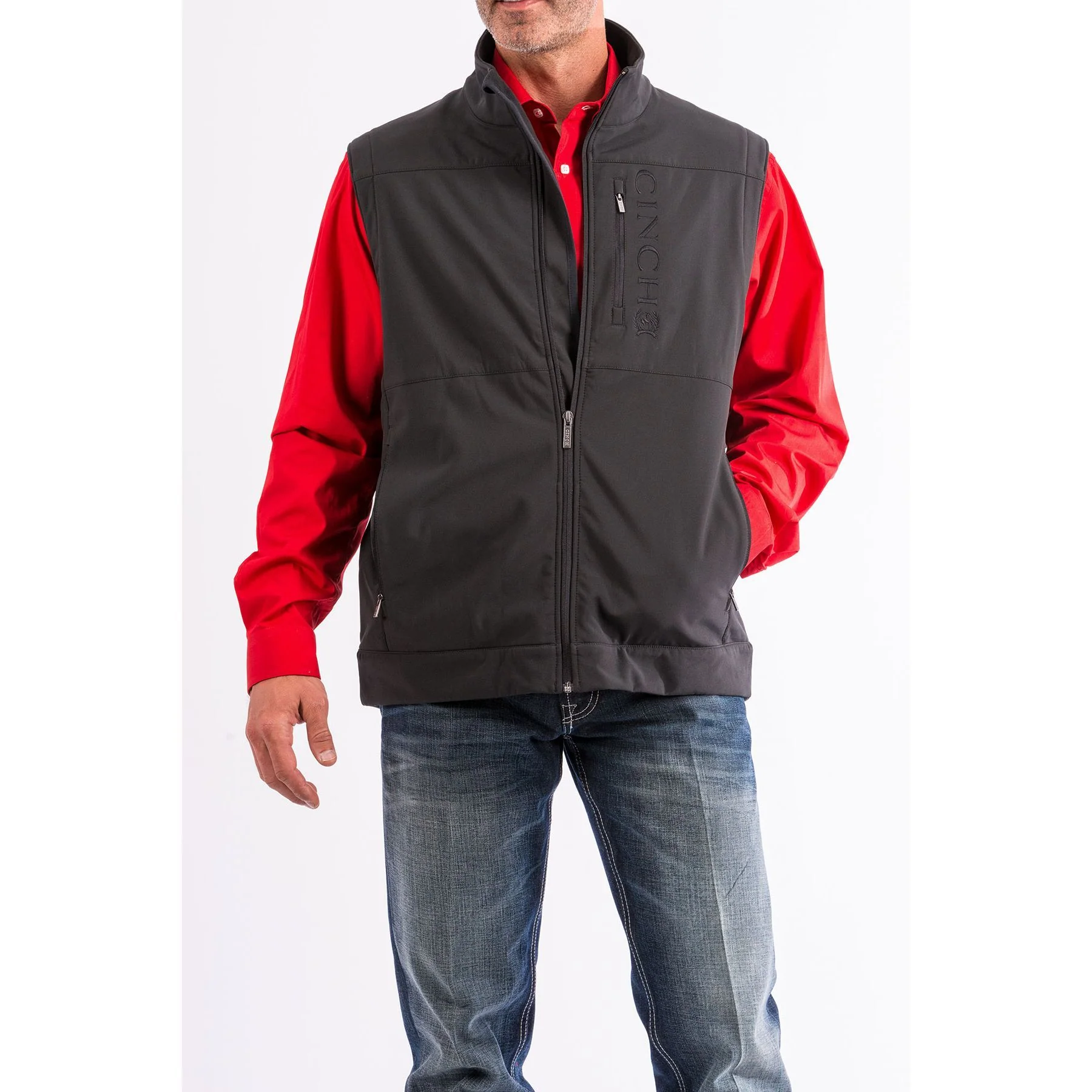 Men's Cinch Black Bonded Concealed Carry Vest MWV1082001 - Image 4