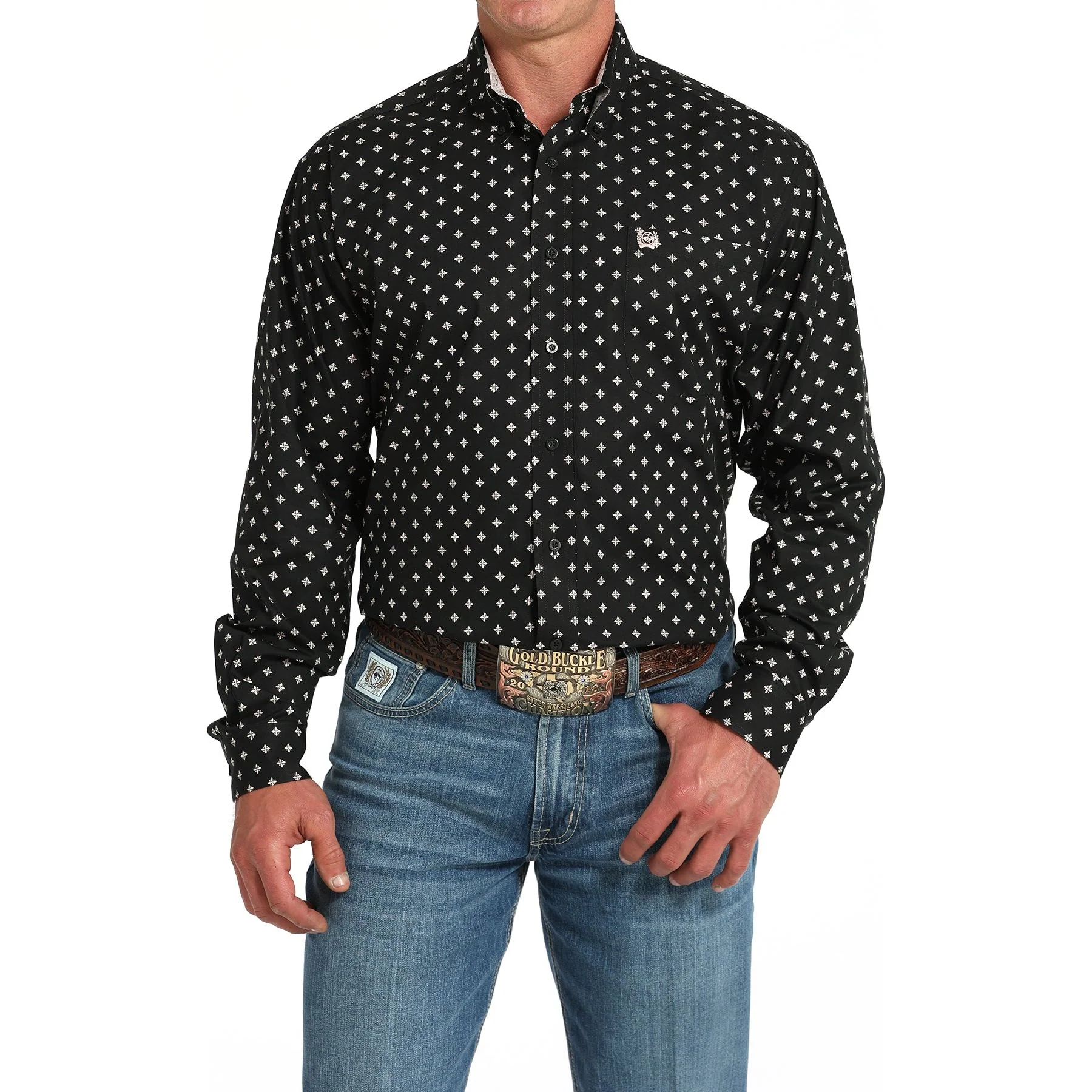 Men's Cinch Black Button Up Shirt  MTW1105915