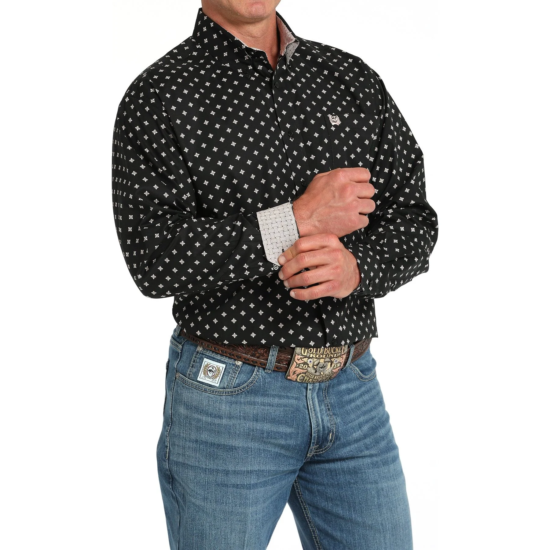 Men's Cinch Black Button Up Shirt  MTW1105915 - Image 3