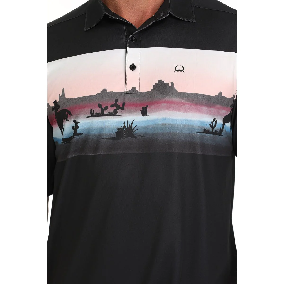 Men's Cinch Black Polo MTK1863044 - Image 2