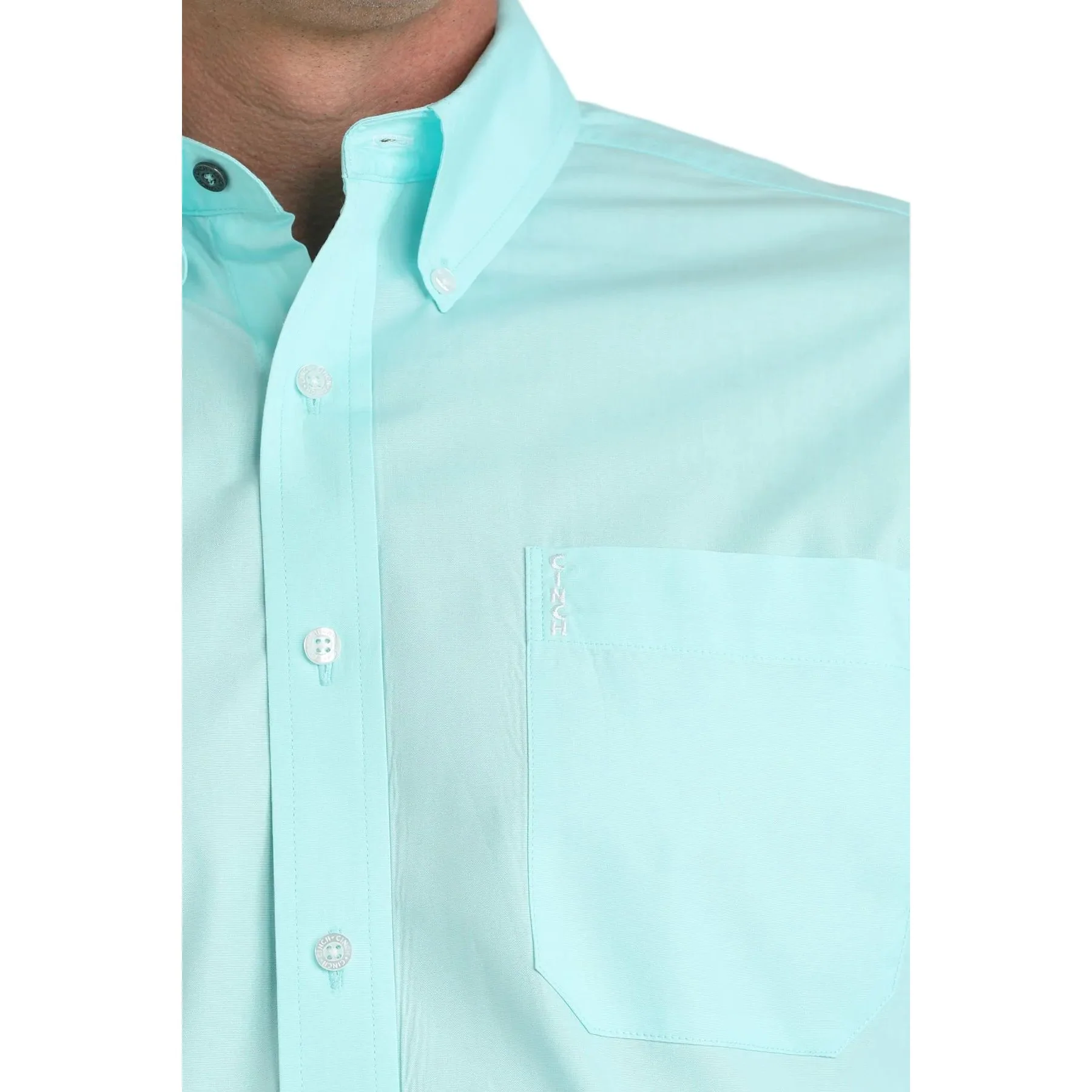 Men's Cinch Blue Modern Fit Long Sleeve Button Down Shirt MTW1347155 - Image 3