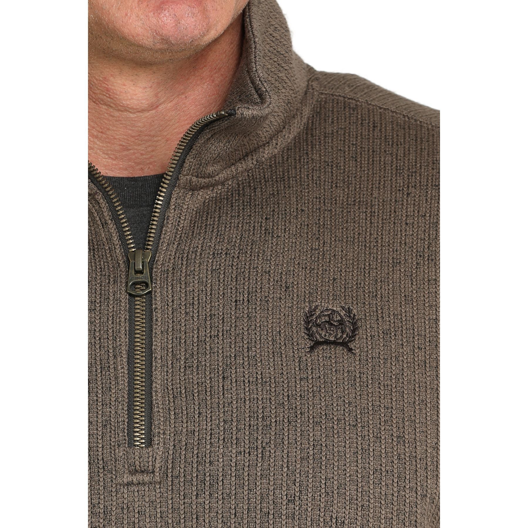 Men's Cinch Brown 1/4 Zip Pullover MWK1080017 - Image 3
