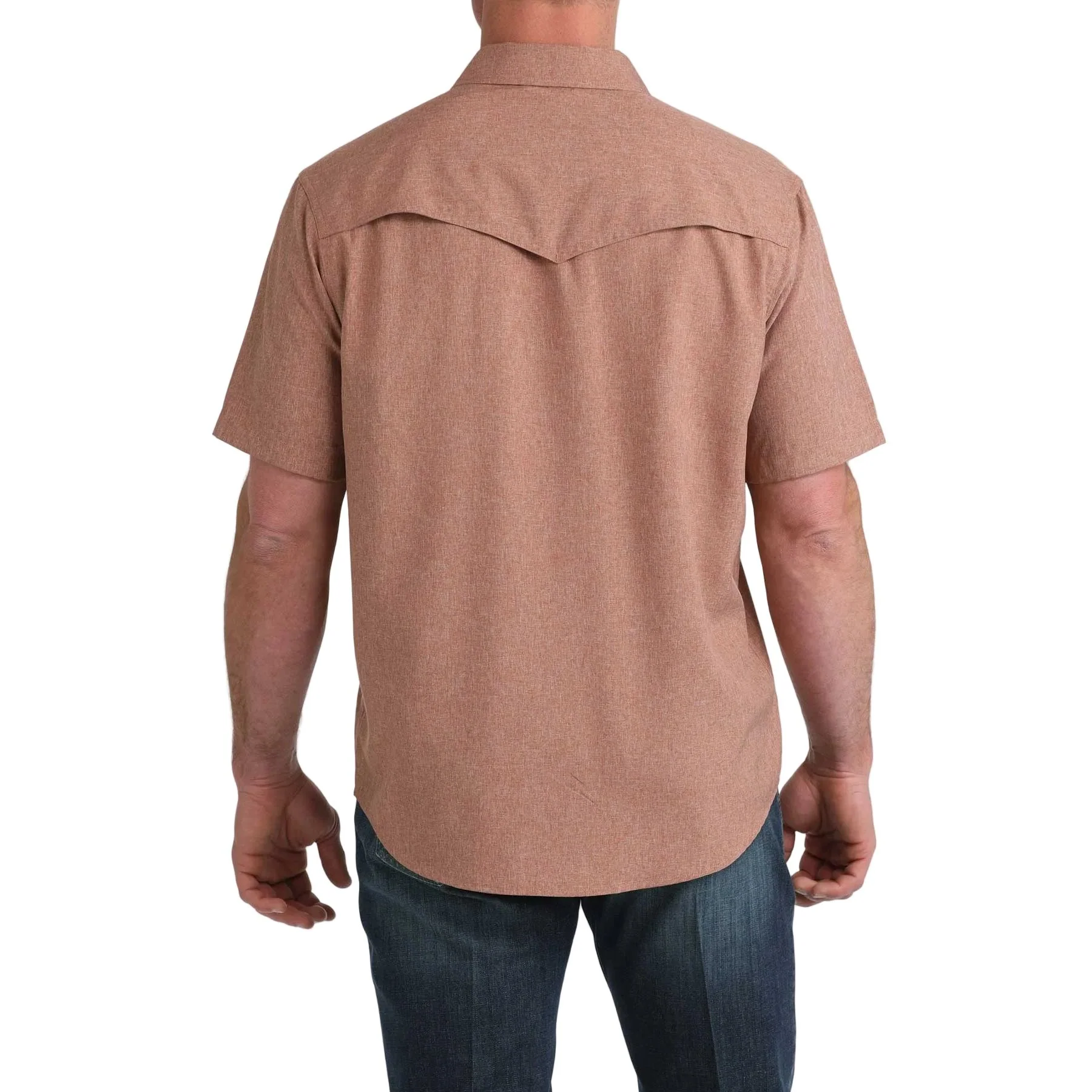 Men's Cinch Brown Short Sleeve Camp Snap Shirt MTW1402010 - Image 3