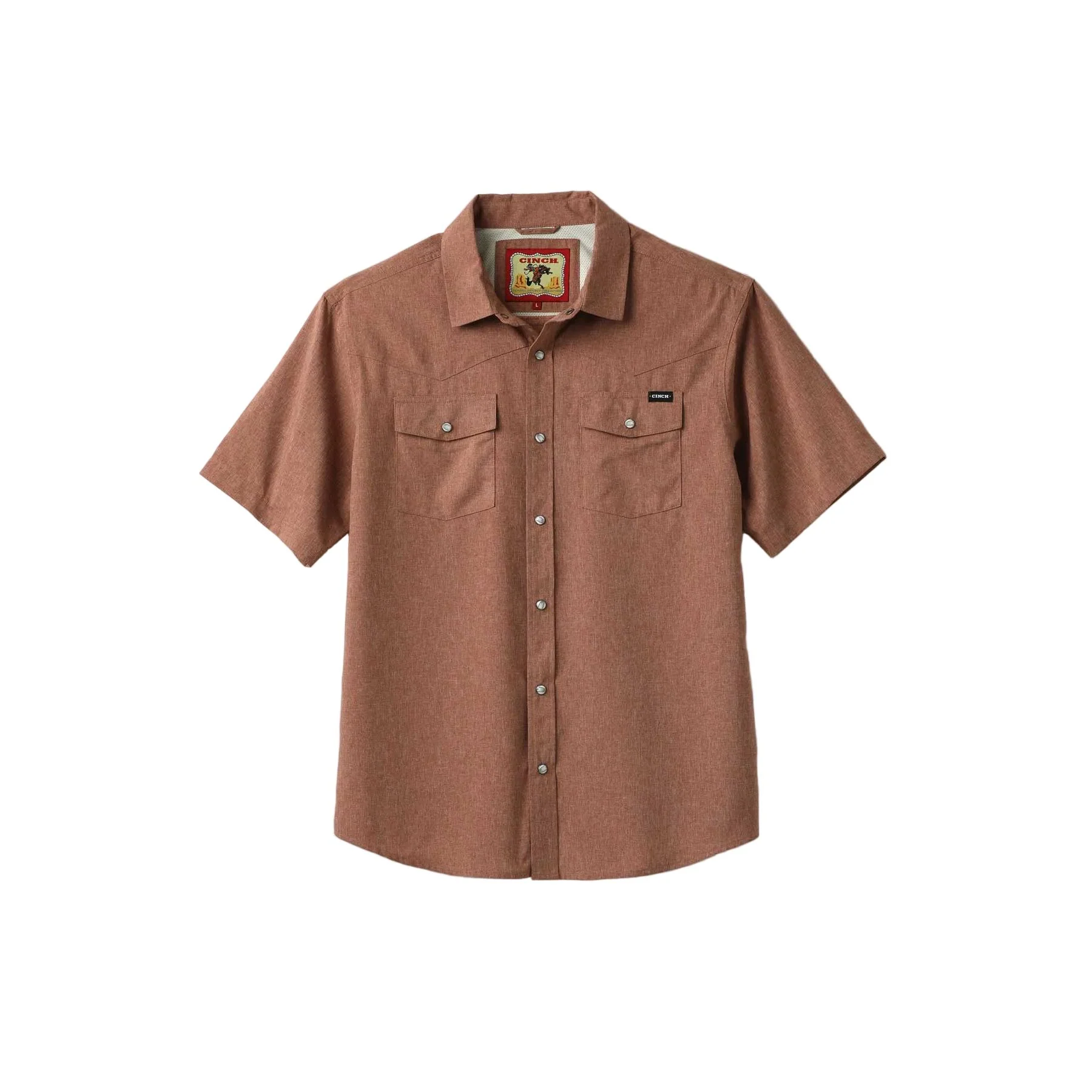 Men's Cinch Brown Short Sleeve Camp Snap Shirt MTW1402010 - Image 4