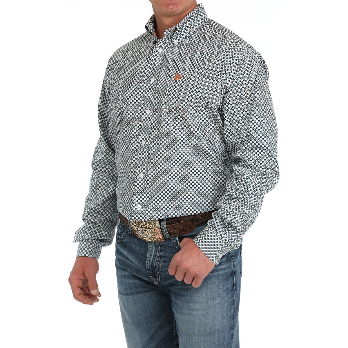 Men's Cinch Geometric Print Button-Down Western Shirt MTW1105885 - Image 3