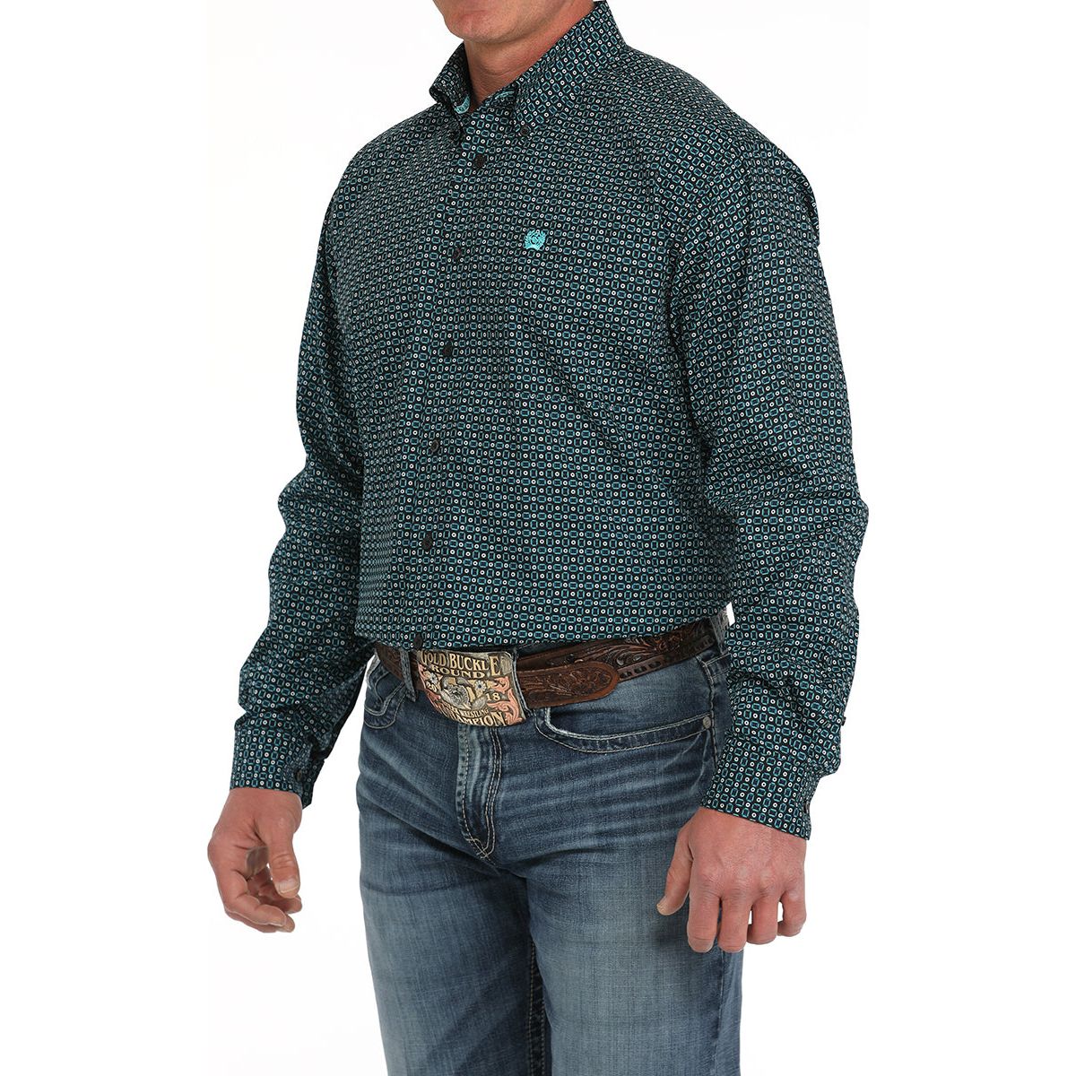 Men's Cinch Green Long Sleeve Button Up MTW1105906 - Image 3