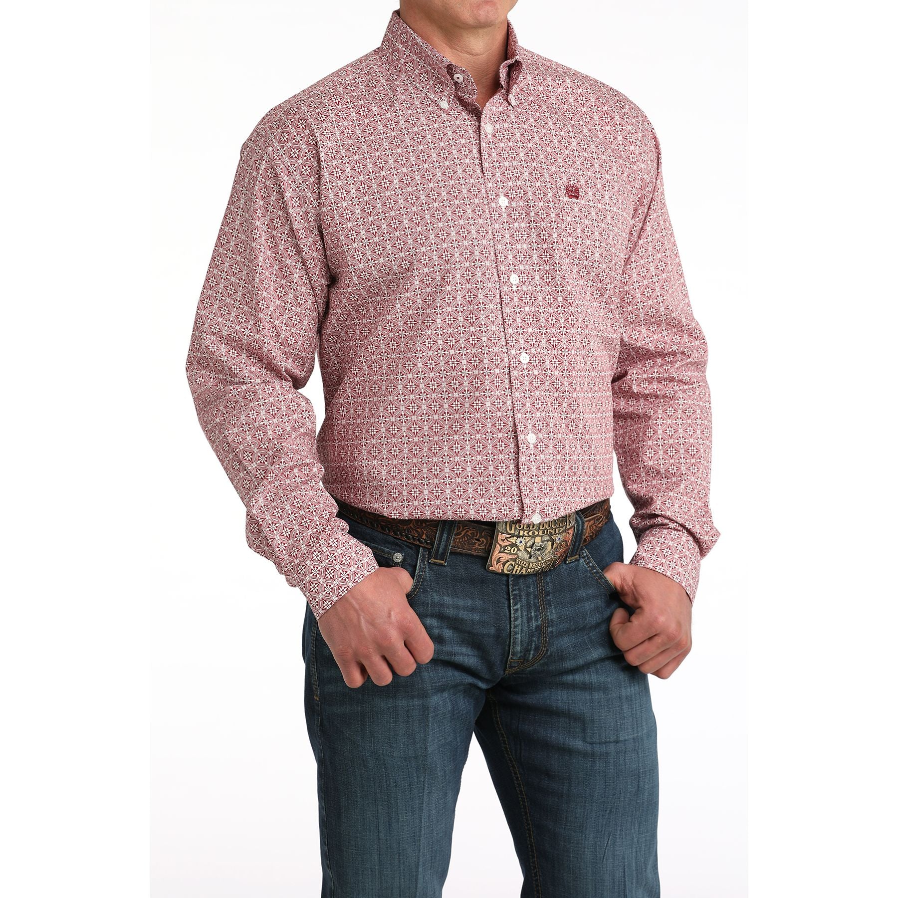 Men's Cinch Medallion Print Long Sleeve Button Down Shirt MTW1106052 - Image 2