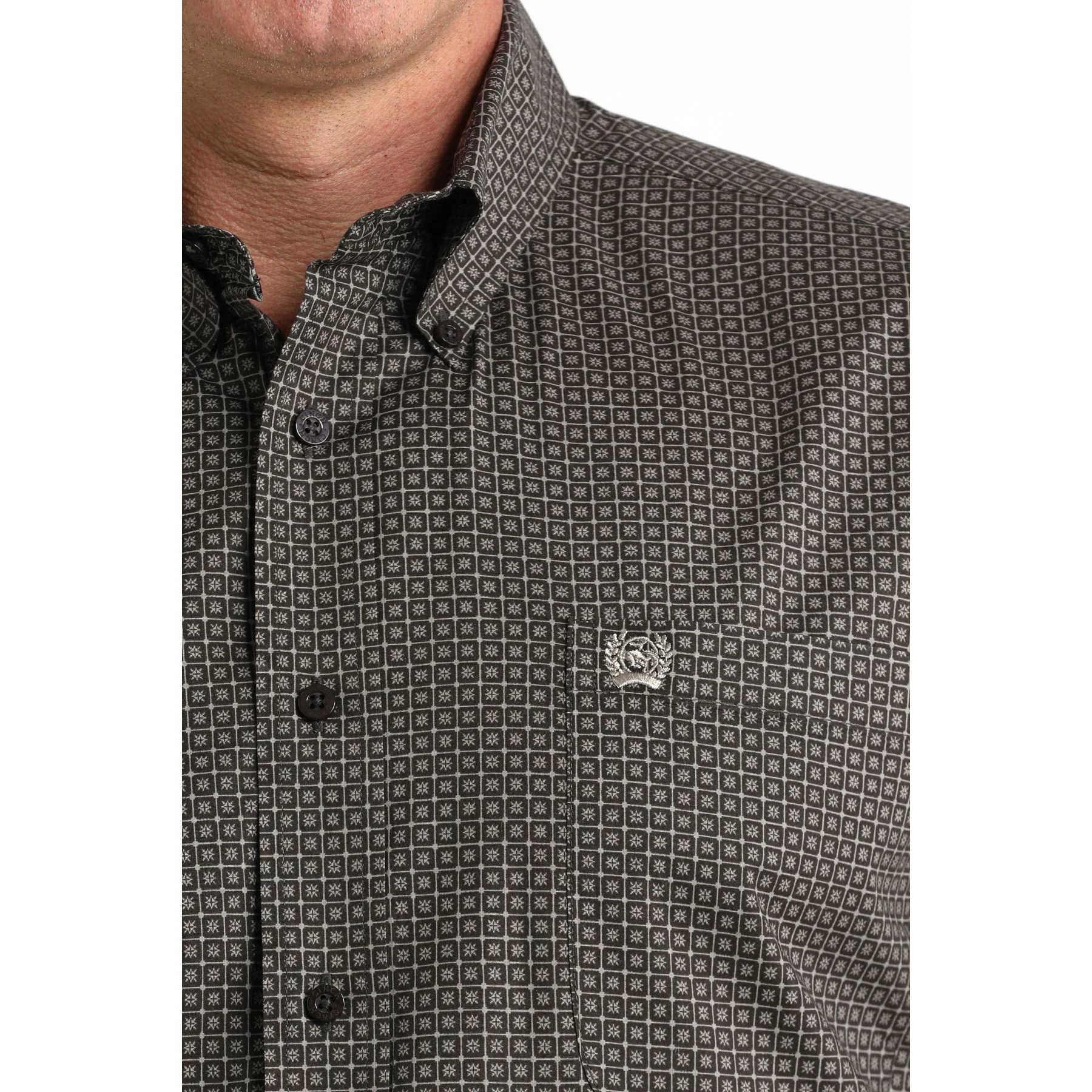 Men's Cinch Micro Geo Print Long Sleeve Button-Down Stretch Western Shirt MTW1106004 - Image 3