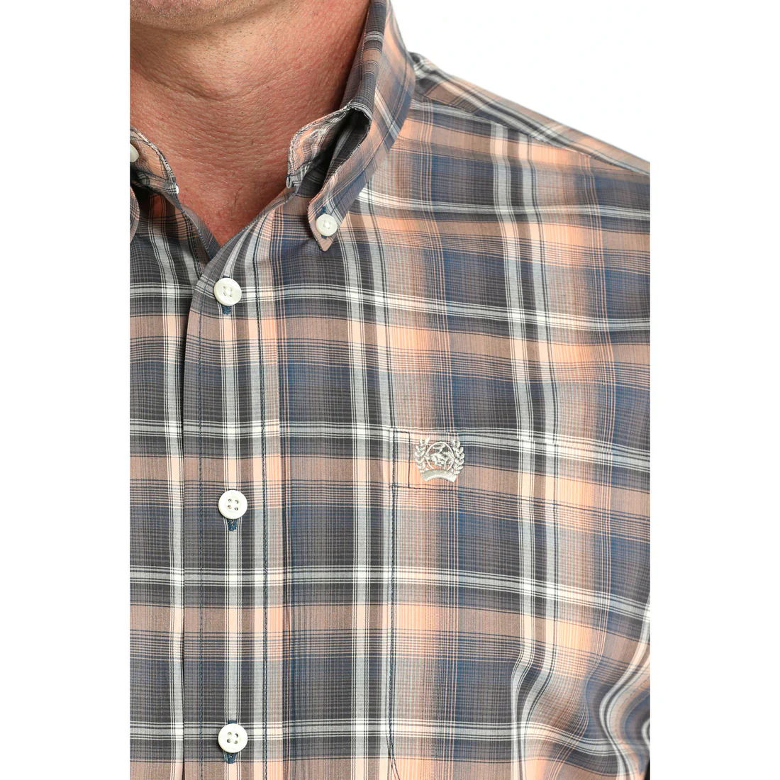 Men's Cinch Multi Color Plaid Print Button Down Shirt MTW1105965 - Image 3