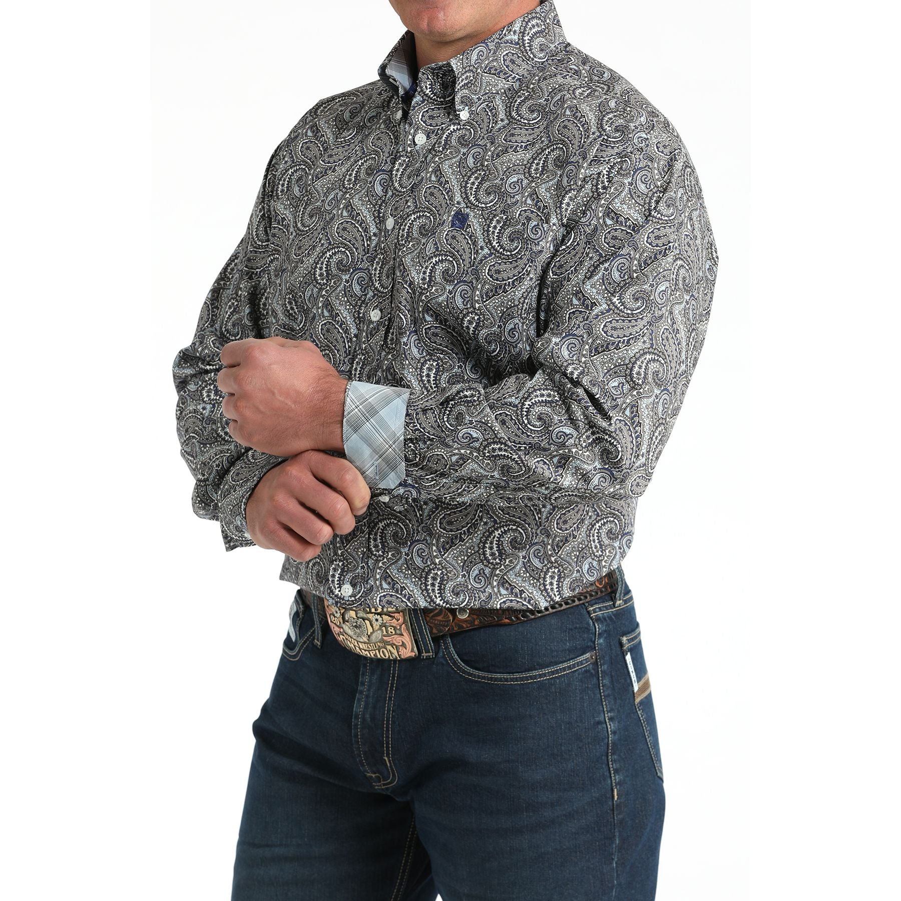 Men's Cinch Multi Paisley Print Button Down Shirt MTW1106001 - Image 4