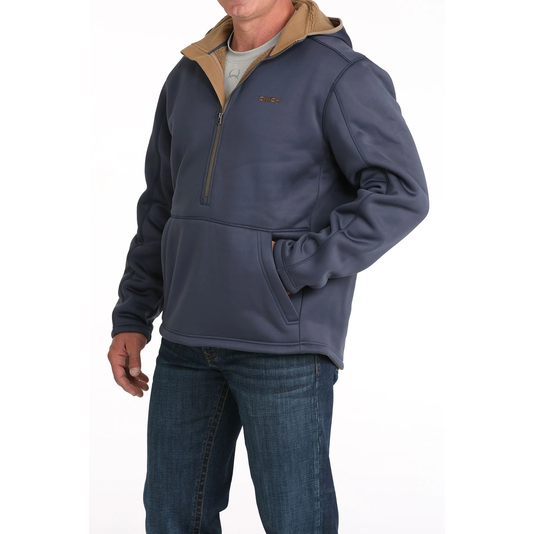 Men's Cinch Navy Sherpa Hoodie MWJ1915004