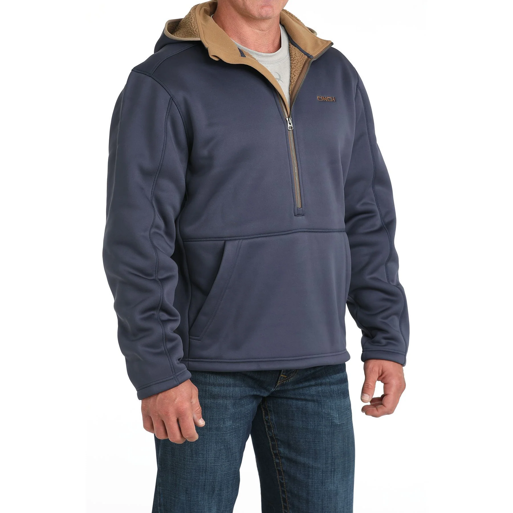Men's Cinch Navy Sherpa Hoodie MWJ1915004 - Image 2