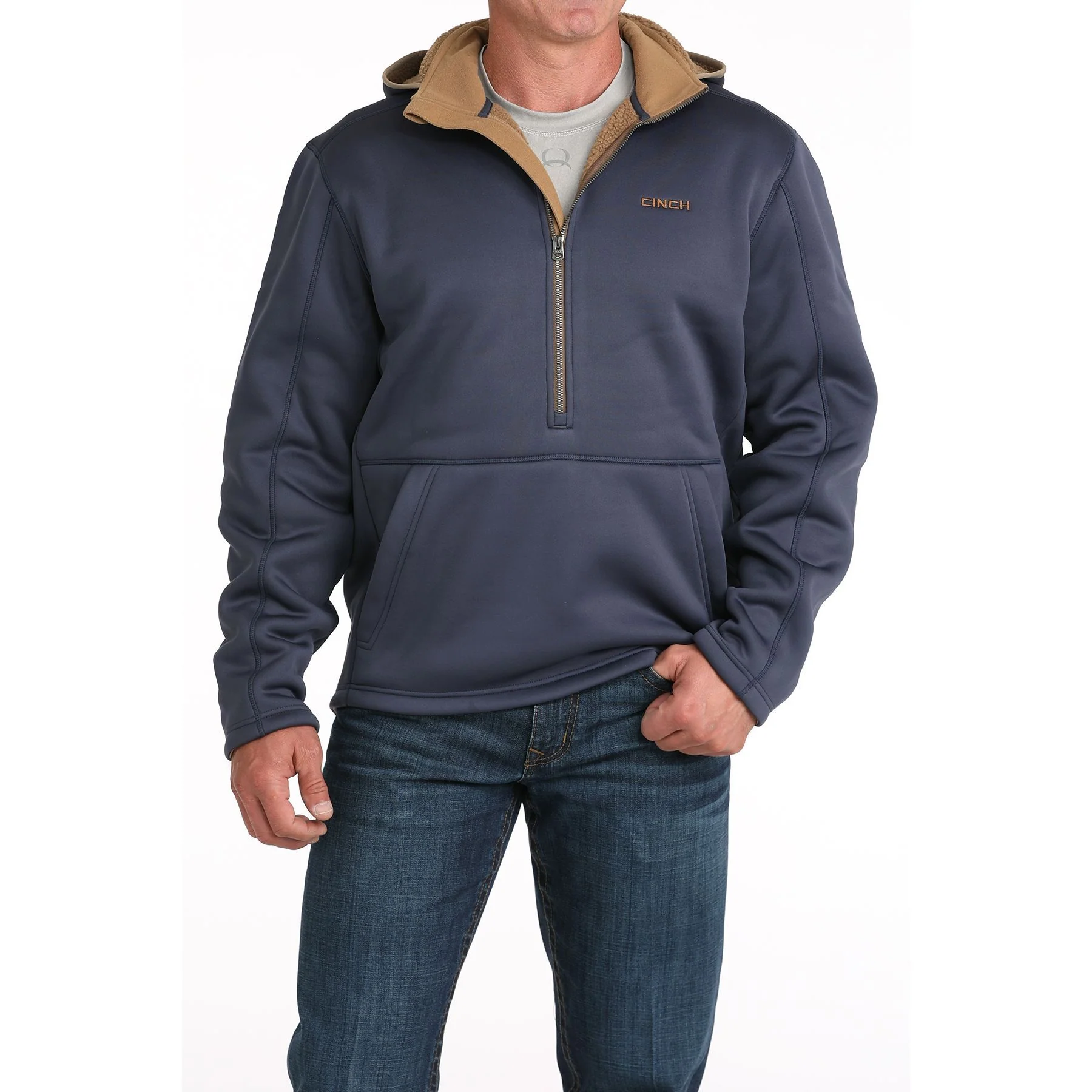 Men's Cinch Navy Sherpa Hoodie MWJ1915004 - Image 4