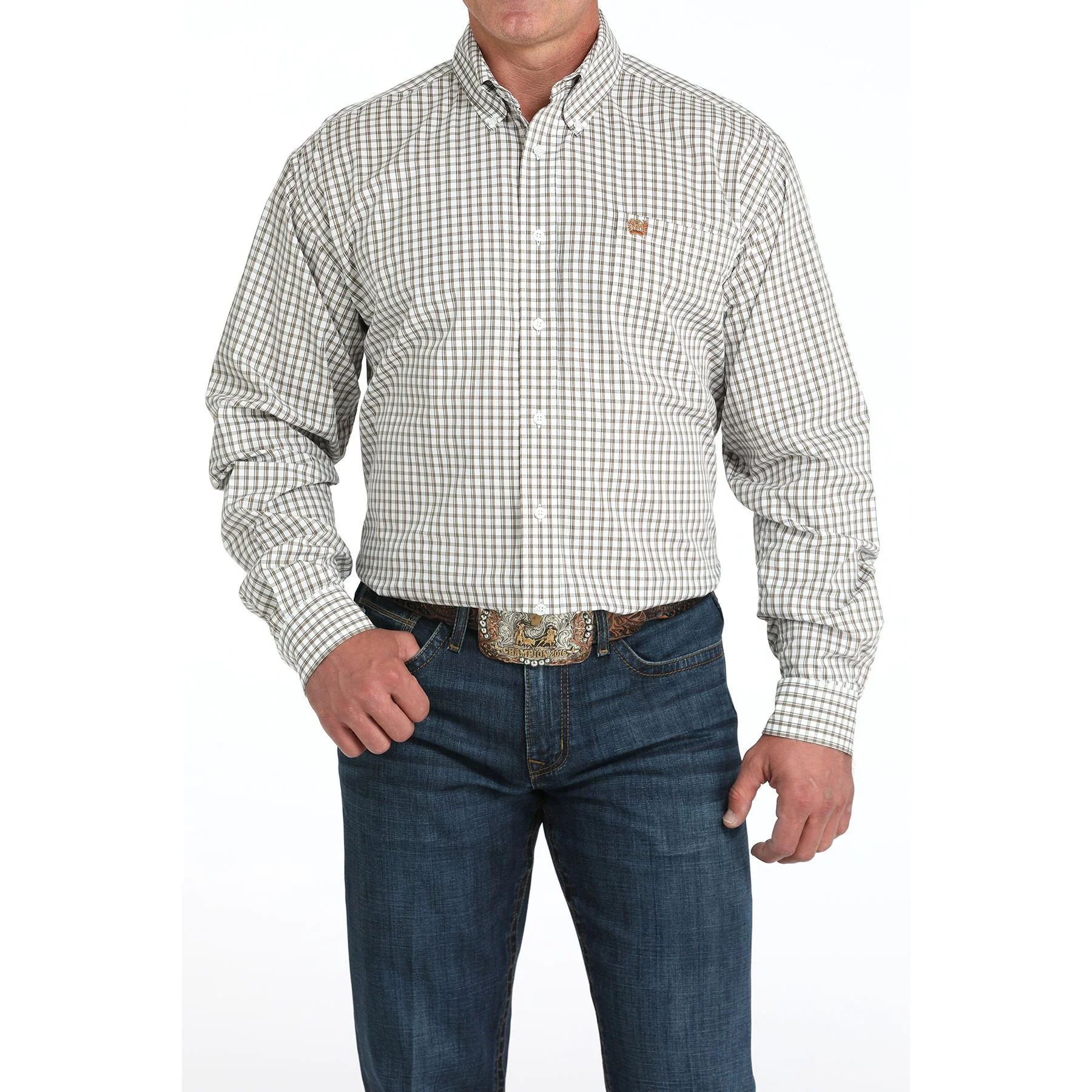 Men's Cinch Plaid Button Up Long Sleeve Shirt MTW1105983 - Image 4