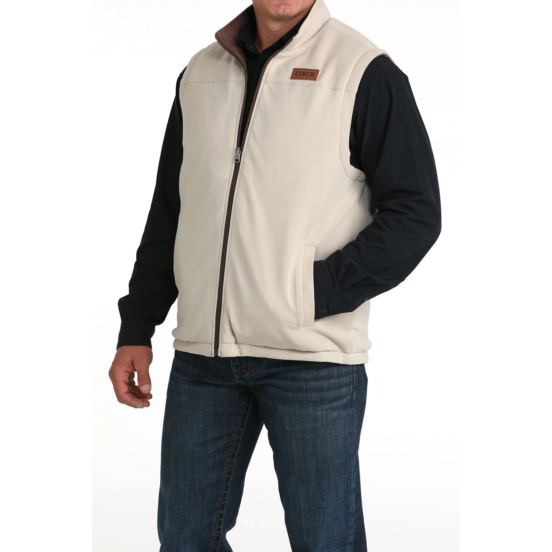 Men's Cinch Reversible Burgundy/Cream Vest MWV1926002 - Image 5