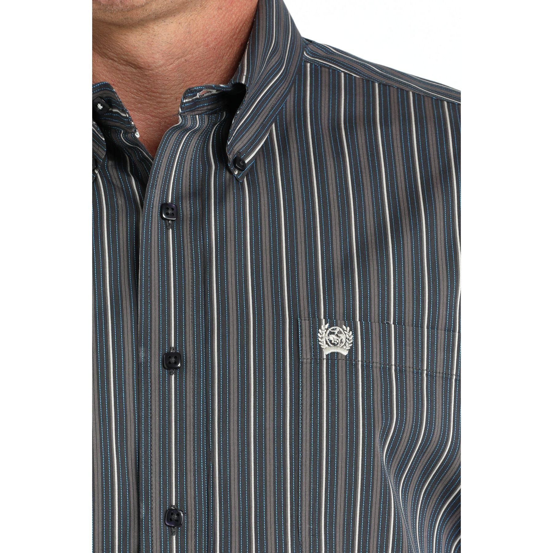 Men's Cinch Striped Long Sleeve Button Up Shirt MTW1105958 - Image 2