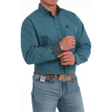 Men's Cinch Windowpane Button-Down Western Shirt MTW1105865 - Image 2